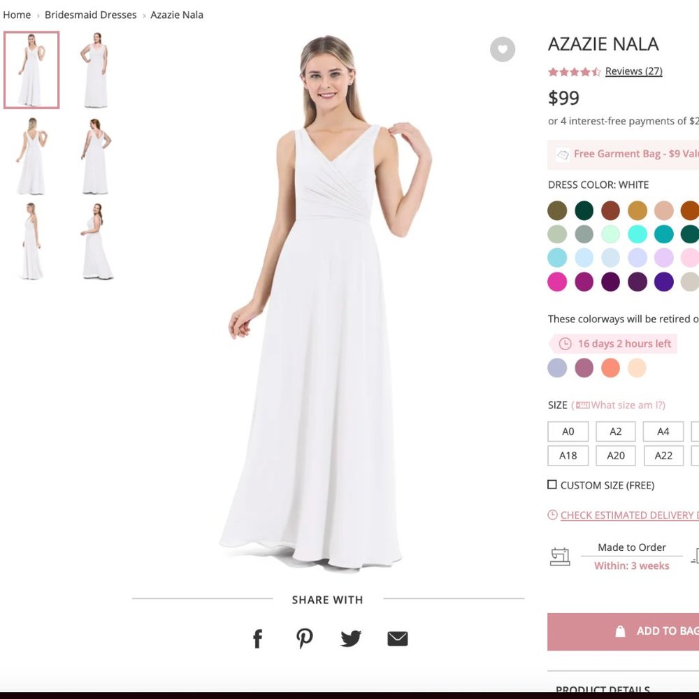 Azazie Nala dress